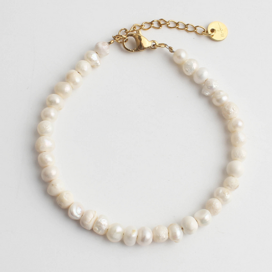 100% Real Fresh Water Pearl - Bracelet - Stainless Steel