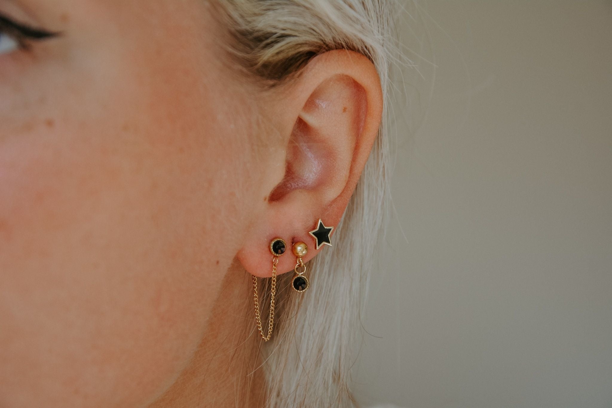 Estrella - Pendientes - Studs - Acero inoxidable