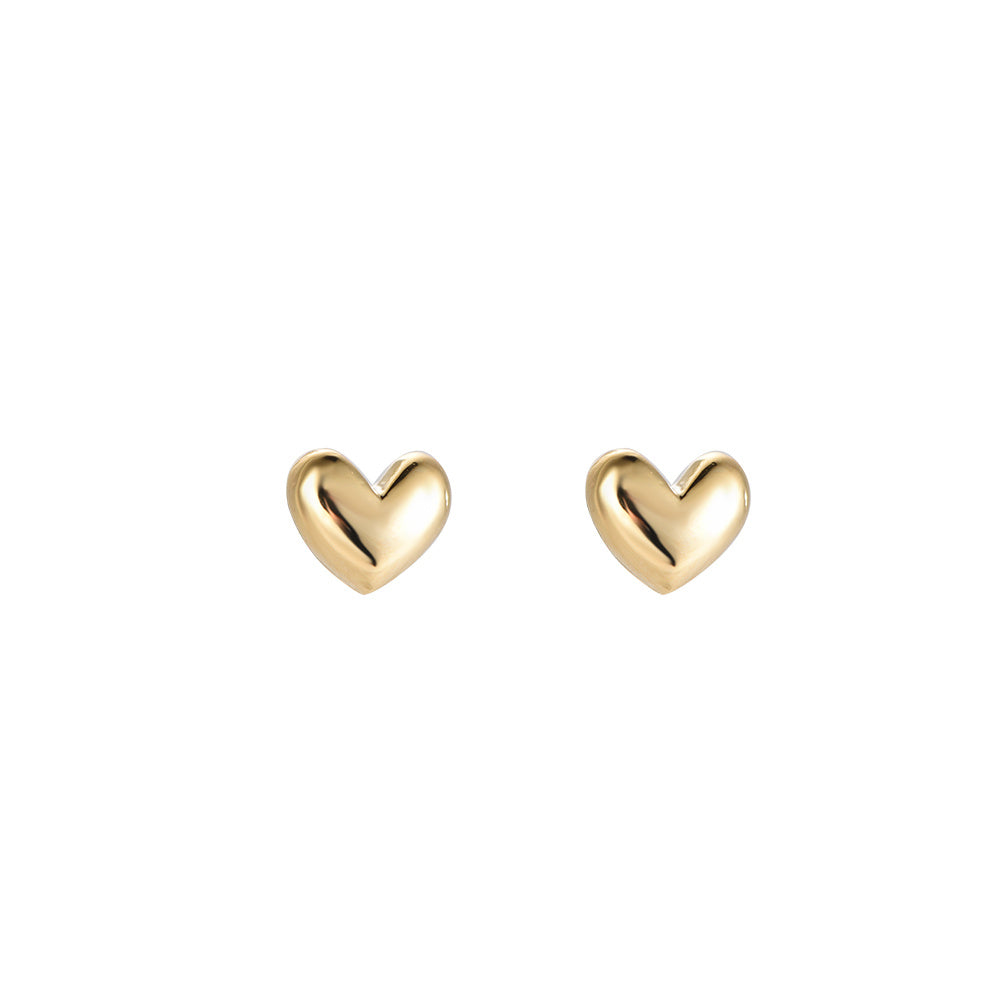 Solid Heart - Stud - Pendientes - Acero inoxidable