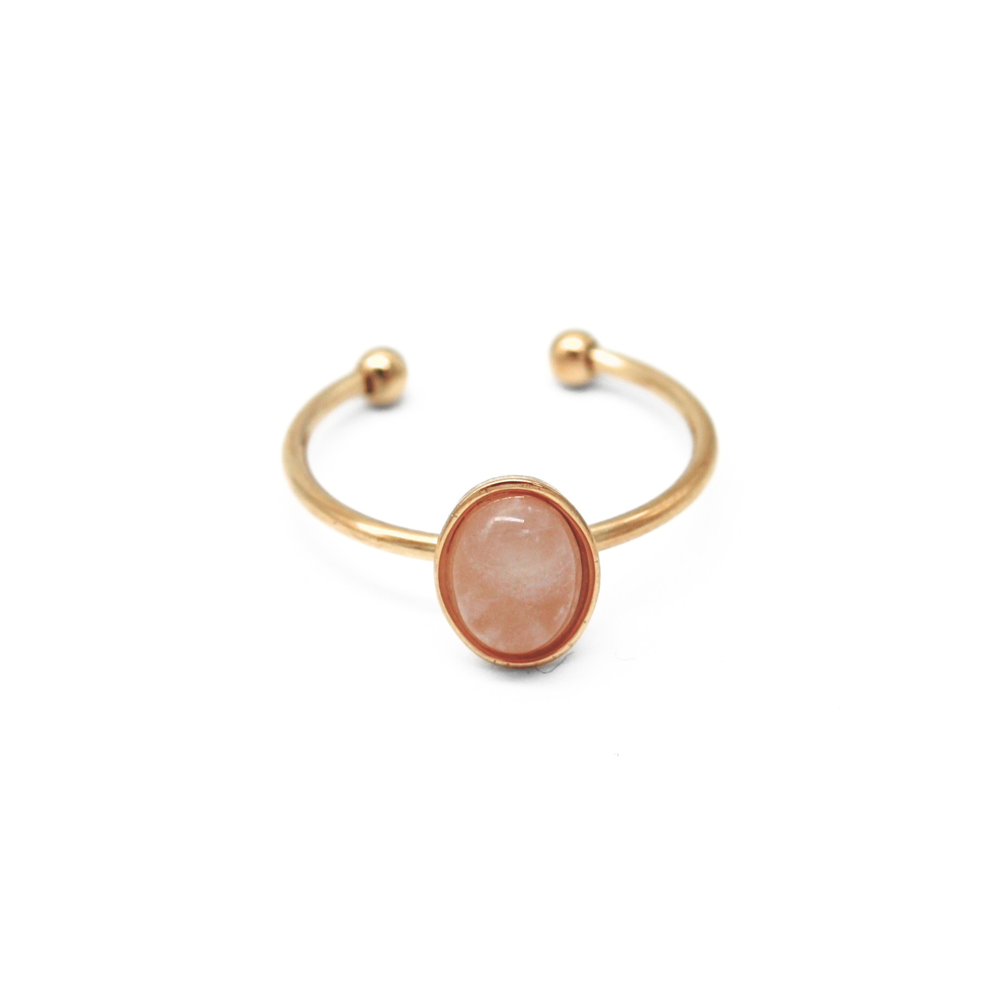 Vive - Anillo - Piedra natural - Acero inoxidable - Ajustable