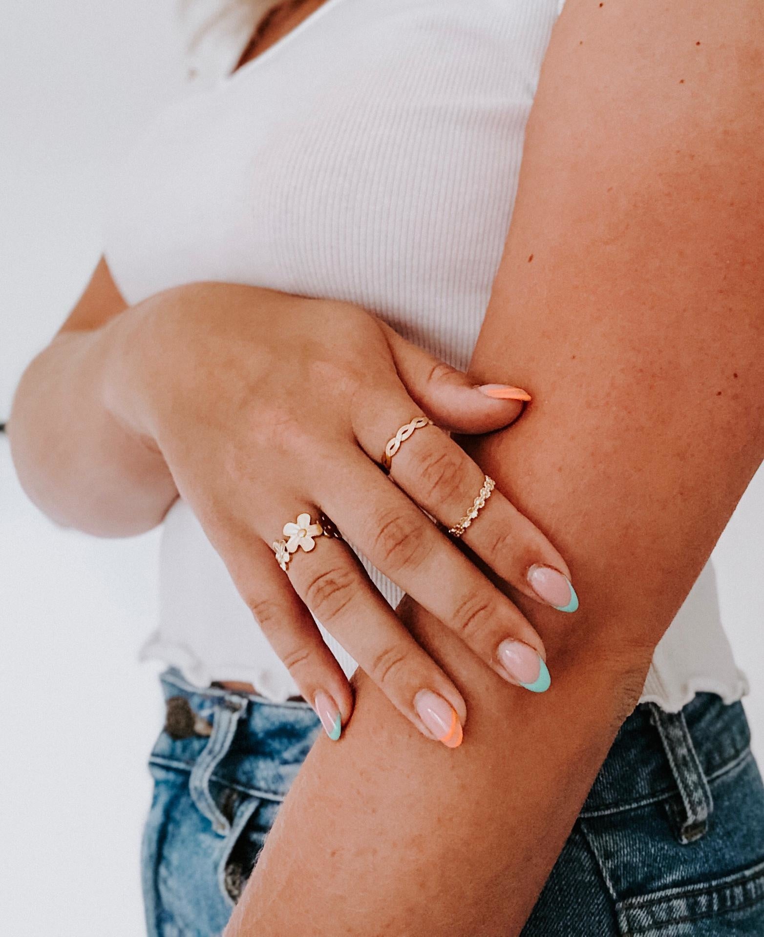 Little Flowers - Anillo - Acero inoxidable - Ajustable