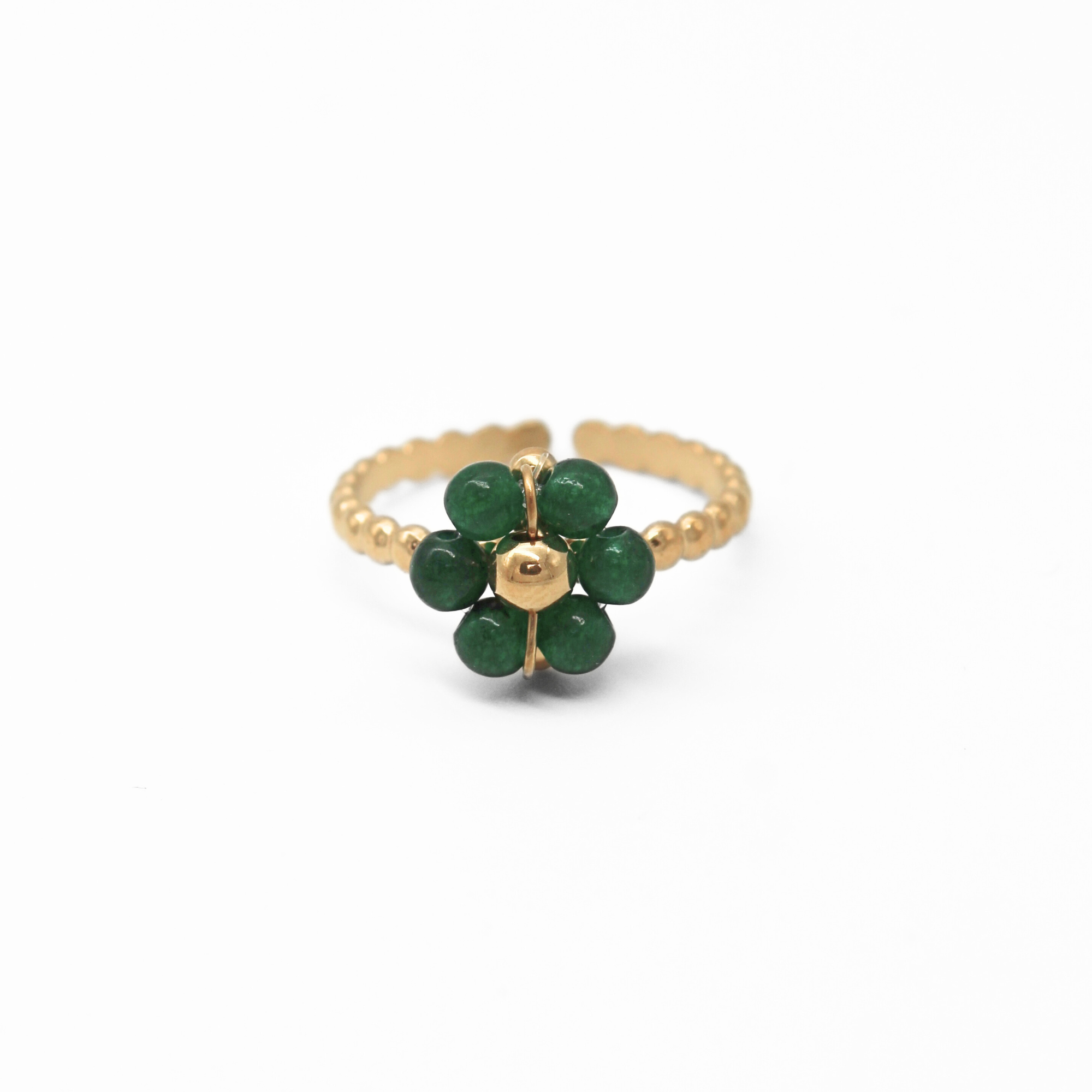 Fleur Vert - Anillo - Acero inoxidable - Ajustable