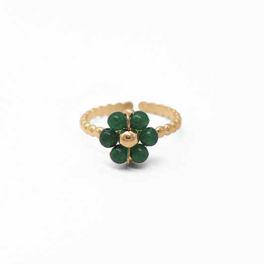 Fleur Vert - Anillo - Acero inoxidable - Ajustable