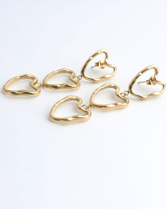 Chic Hearts - Pendientes - Acero inoxidable