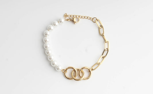 Perlas y Cadenas - Pulsera - Acero inoxidable