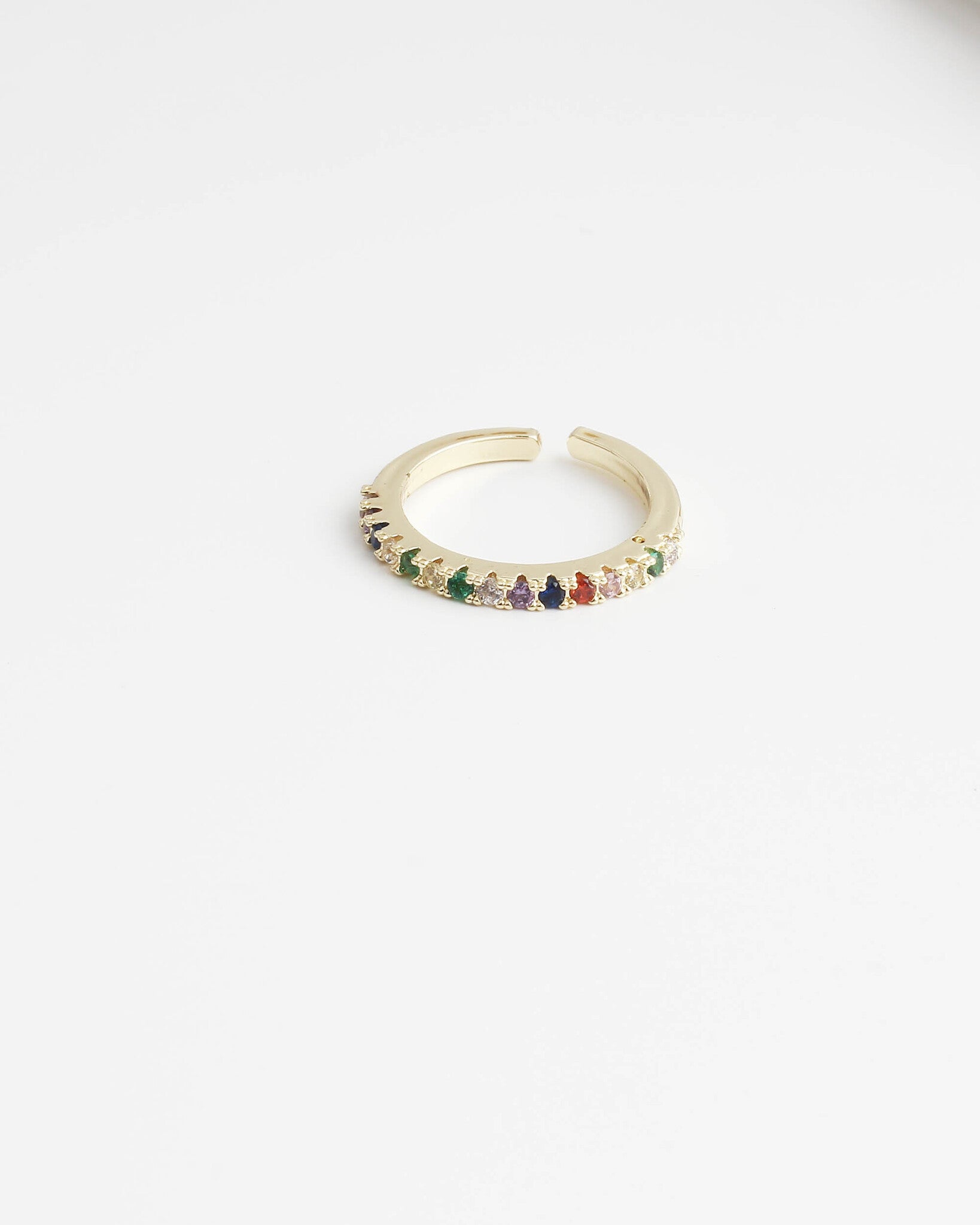 Rhinestone multicolor - Anillo - Acero inoxidable - Ajustable