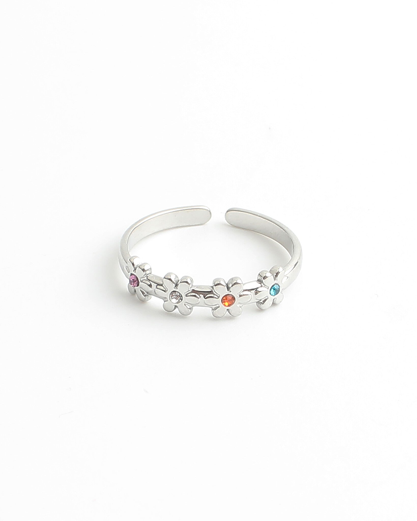 Lovely Flowers - Anillo - Acero inoxidable - Ajustable