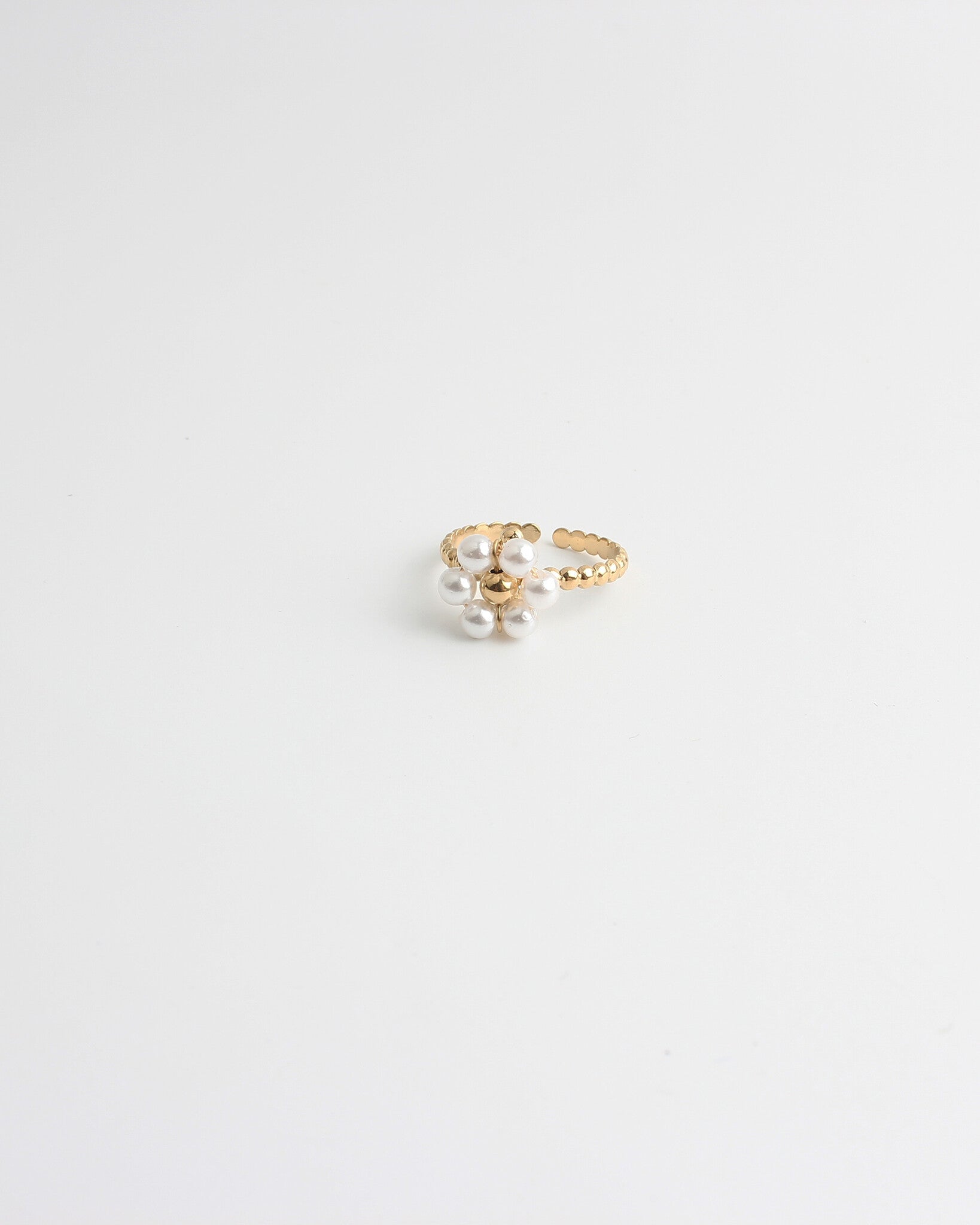 Fleur Blanche - Anillo - Acero inoxidable - Ajustable