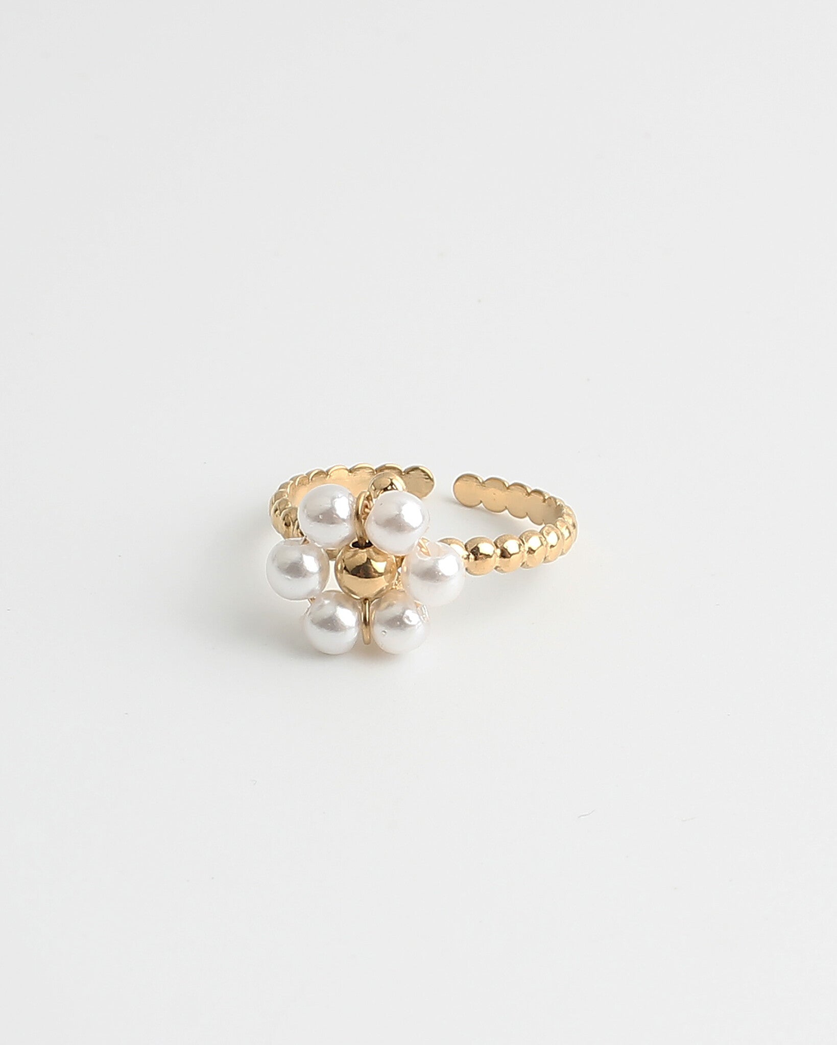 Fleur Blanche - Anillo - Acero inoxidable - Ajustable