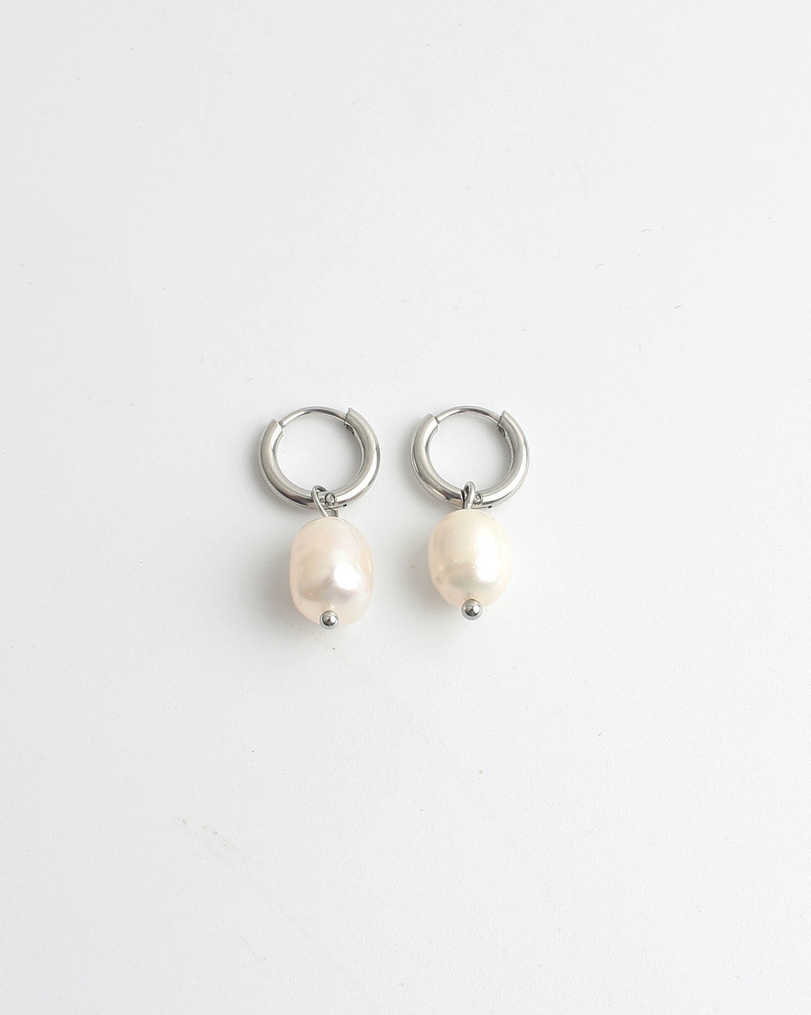 Classic Freshwater Pearl - Pendientes - Acero inoxidable