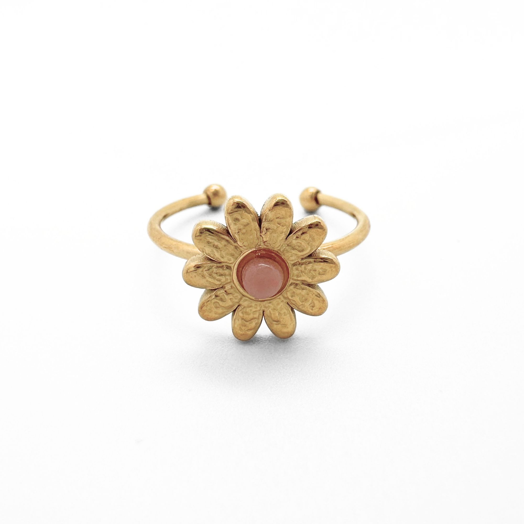 Daisy - Anillo - Piedra natural - Acero inoxidable - Ajustable