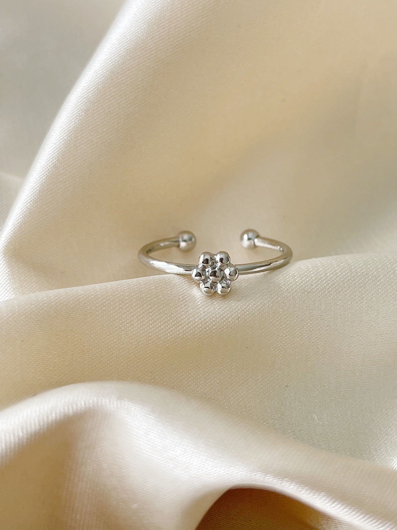 Une Petite Fleur - Anillo - Acero inoxidable - Ajustable