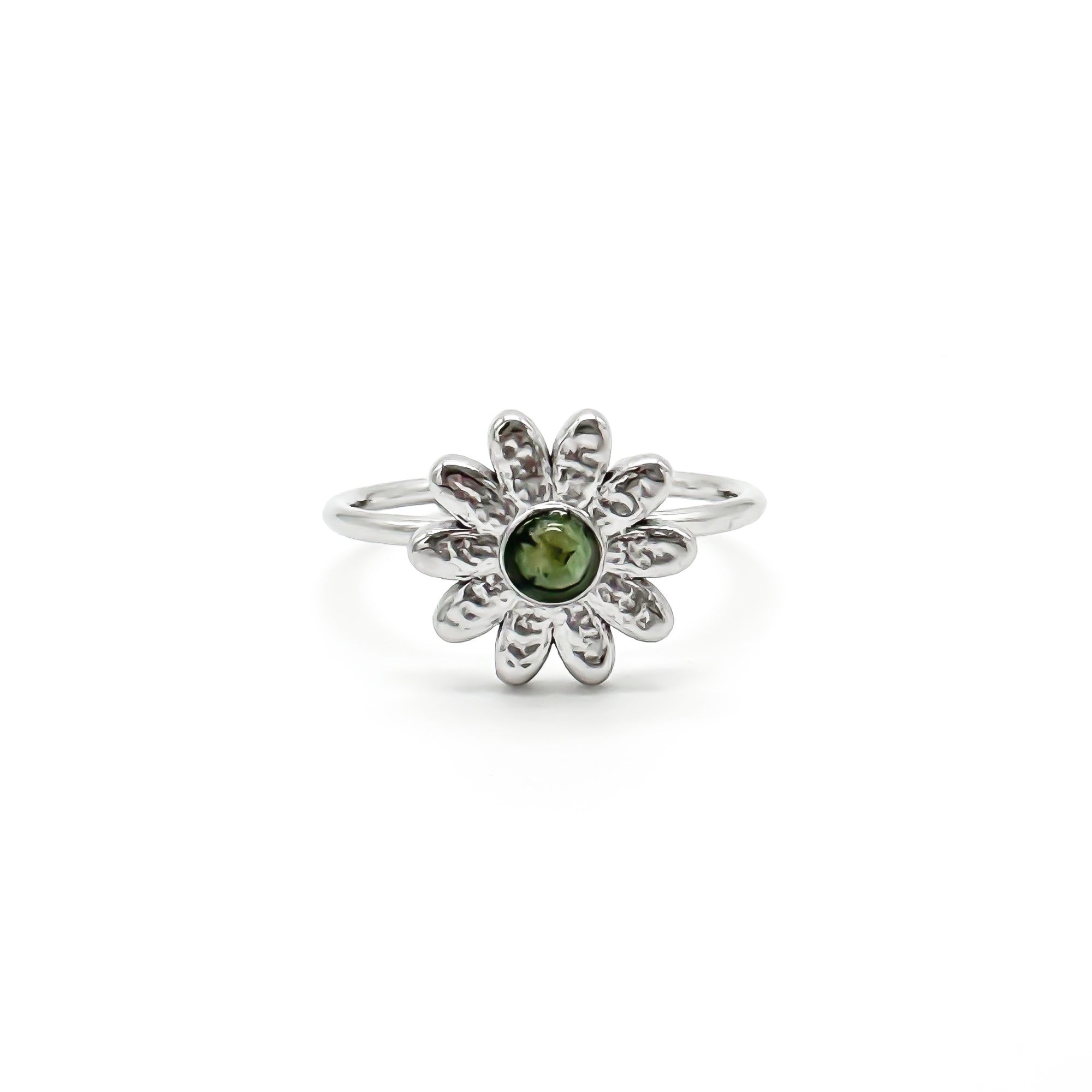 Daisy - Anillo - Piedra natural - Acero inoxidable - Ajustable