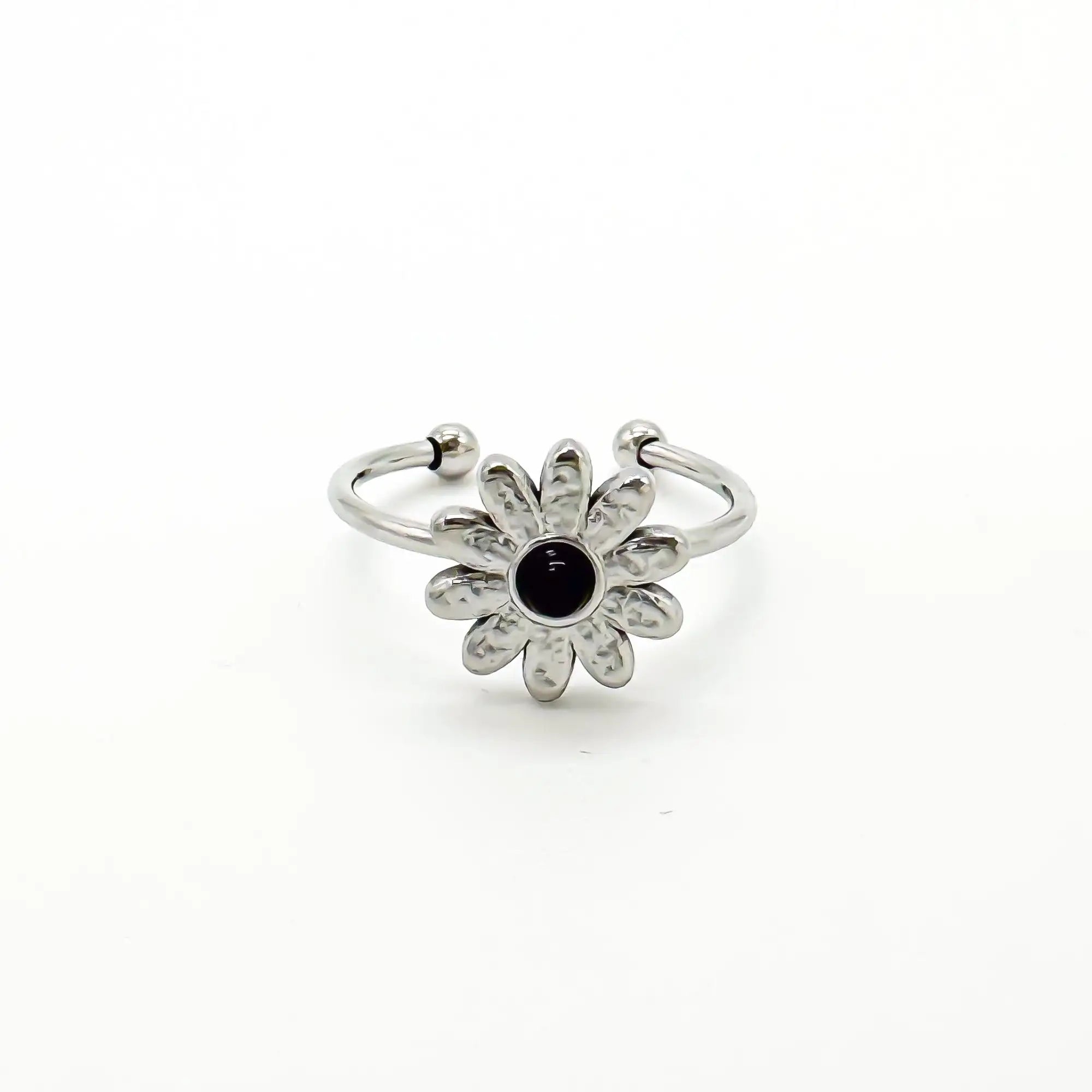 Daisy - Anillo - Piedra natural - Acero inoxidable - Ajustable