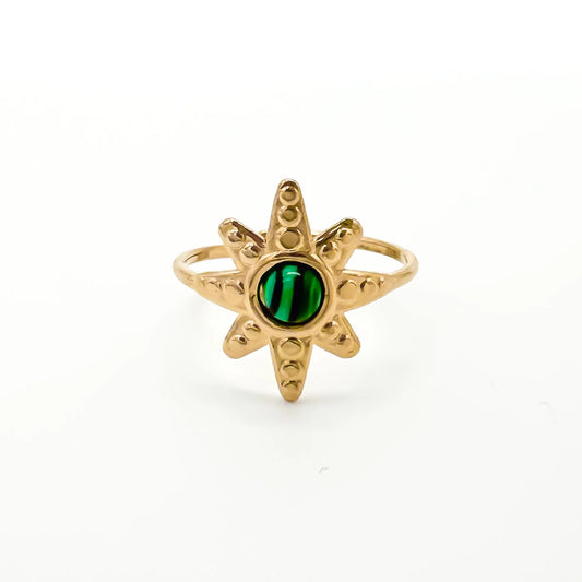 Estrella - Anillo - Acero inoxidable - Ajustable