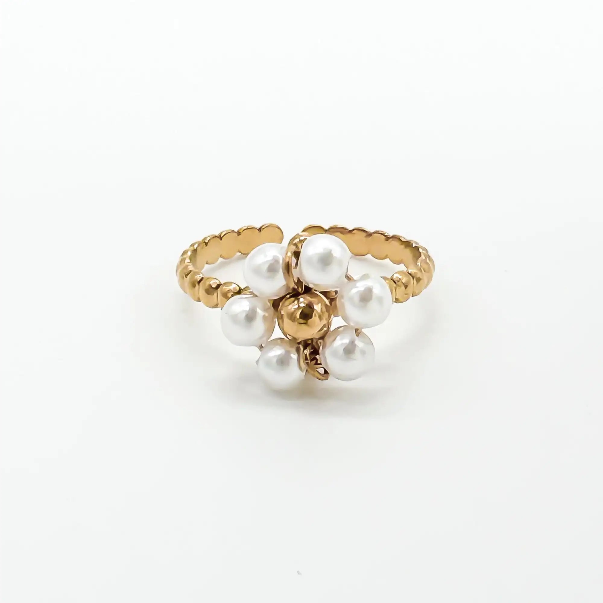 Fleur Blanche - Anillo - Acero inoxidable - Ajustable