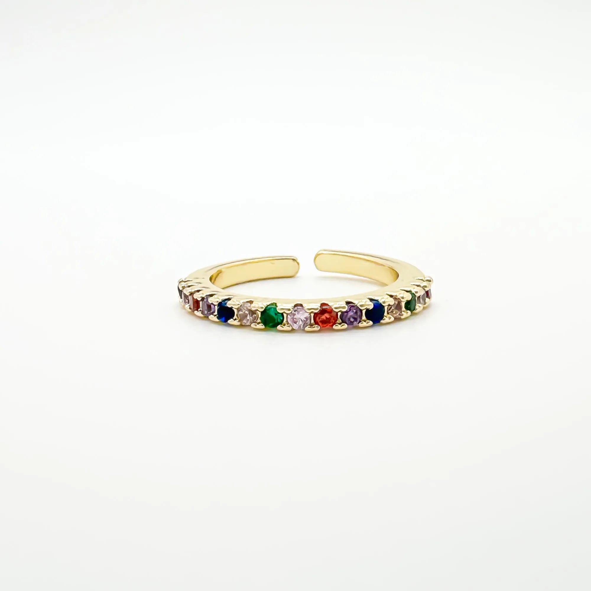 Rhinestone multicolor - Anillo - Acero inoxidable - Ajustable