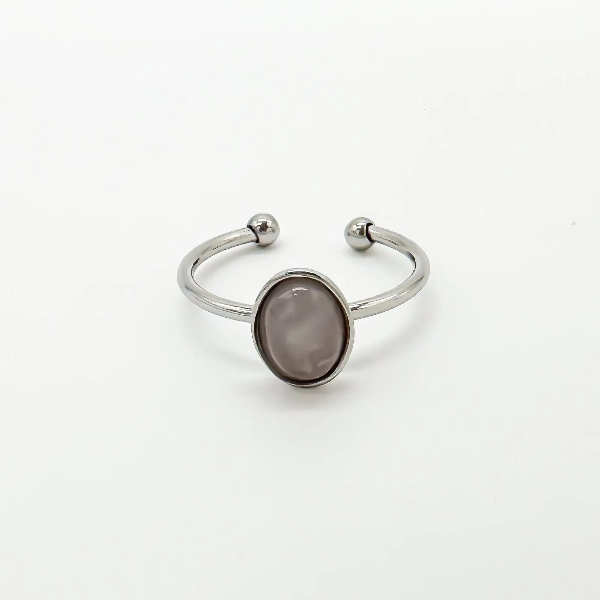 Vive - Anillo - Piedra natural - Acero inoxidable - Ajustable