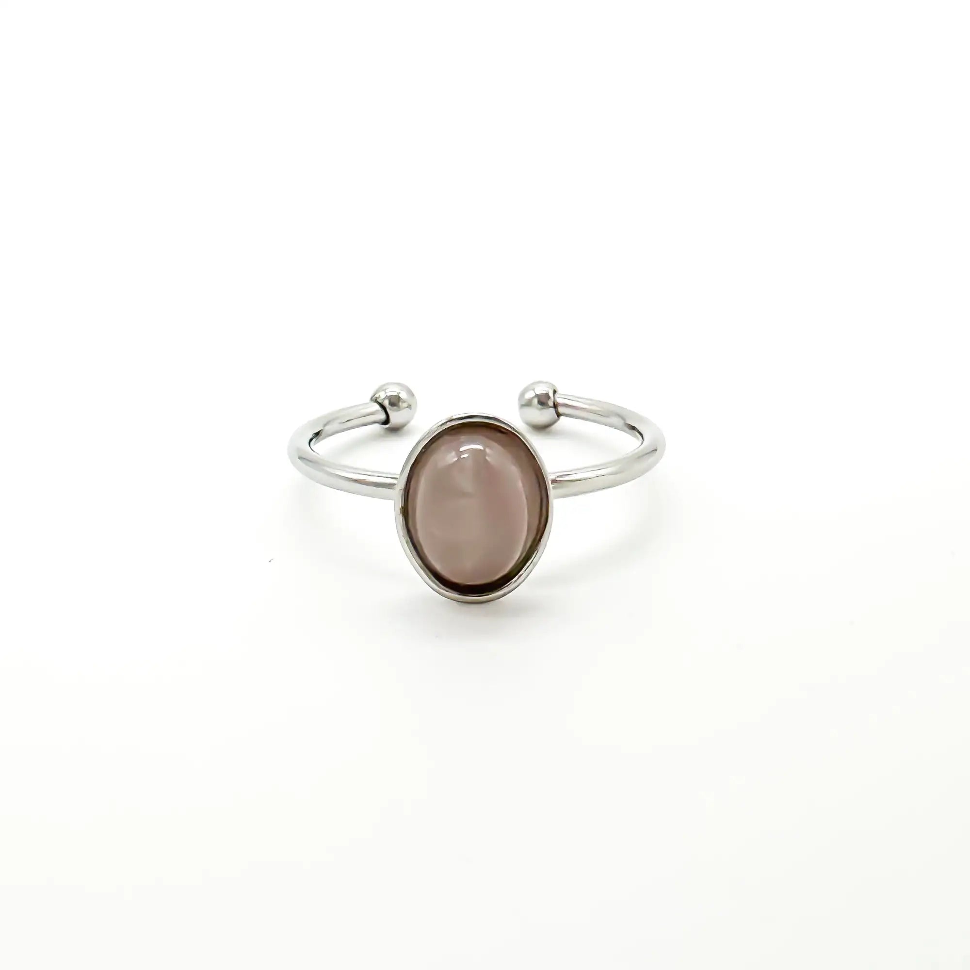 Vive - Anillo - Piedra natural - Acero inoxidable - Ajustable