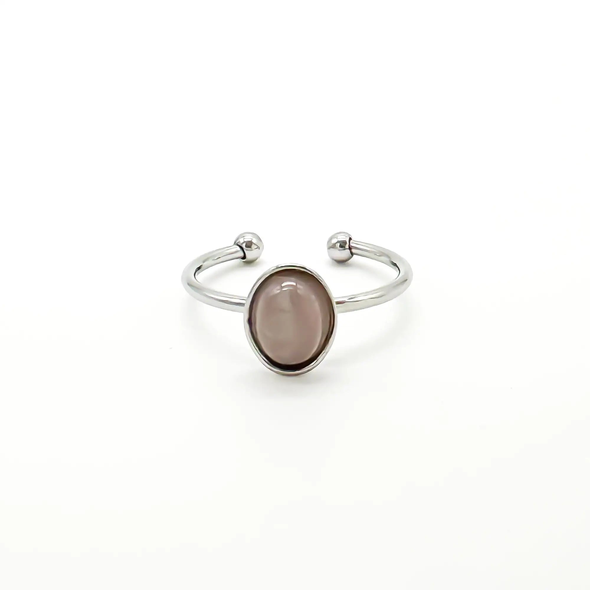 Vive - Anillo - Piedra natural - Acero inoxidable - Ajustable