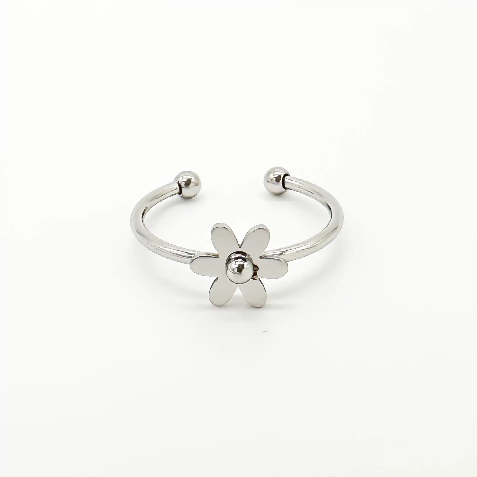 Bloom Flower - Anillo - Acero inoxidable - Ajustable