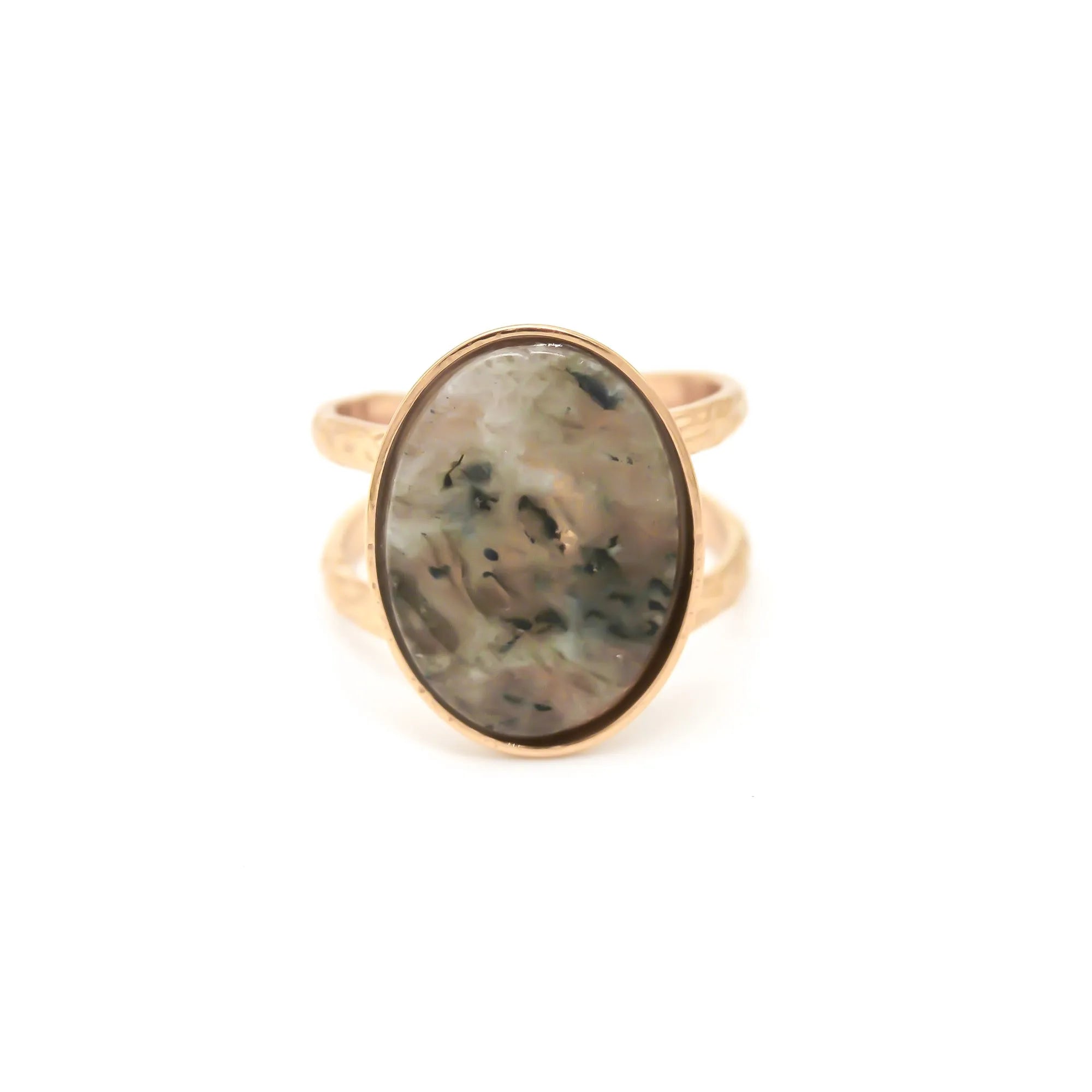 Layla - Anillo - Acero inoxidable - Ajustable - Piedra natural