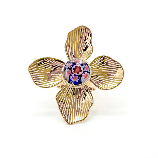 Mega Flower - Anillo - Acero inoxidable - Ajustable