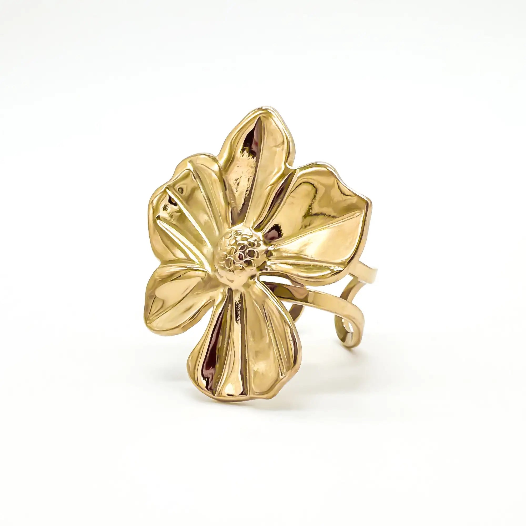 Elegante Flor - Anillo - Acero inoxidable