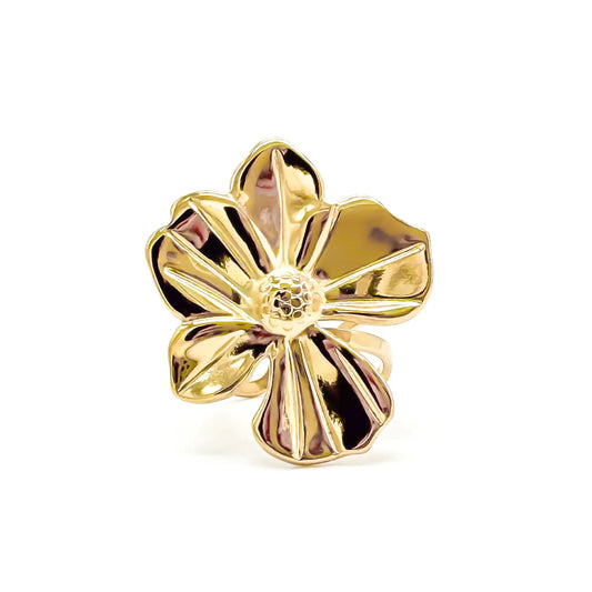 Elegante Flor - Anillo - Acero inoxidable