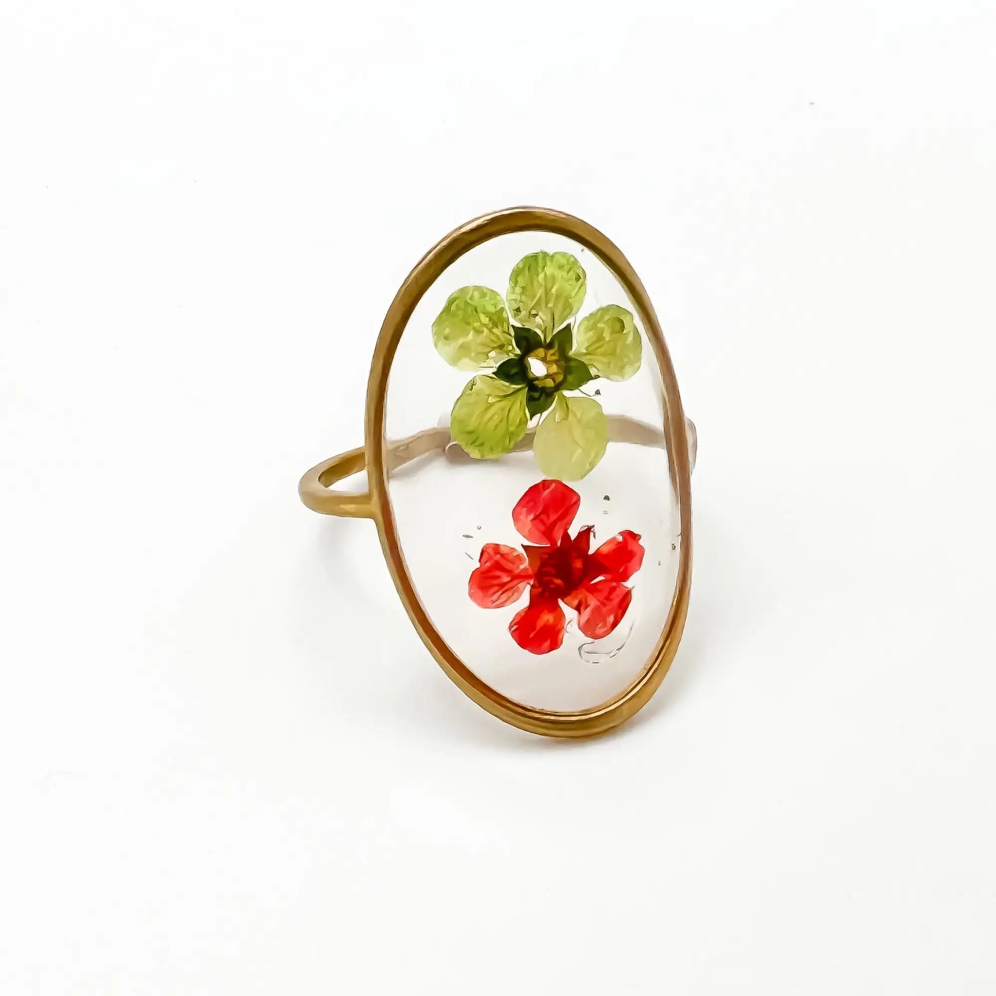 Flores secas - Anillo - Acero inoxidable - Ajustable