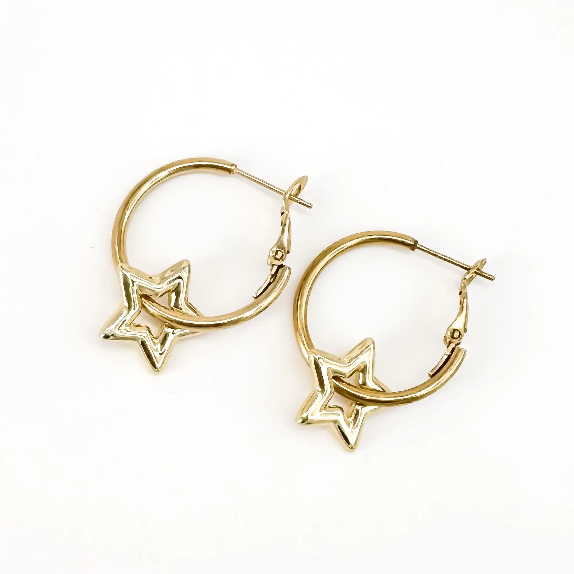 Estrellas brillantes - Pendientes - Acero inoxidable