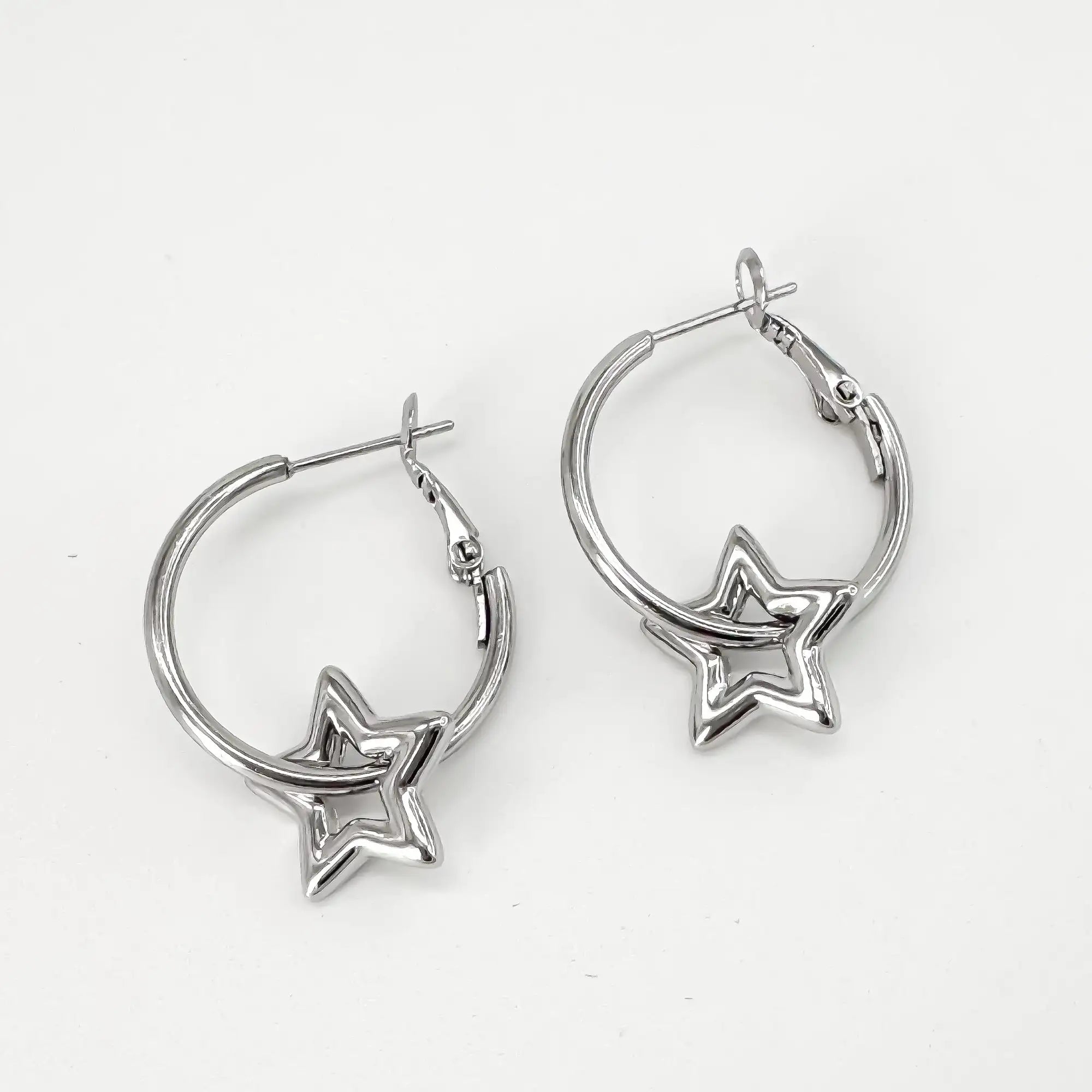 Estrellas brillantes - Pendientes - Acero inoxidable