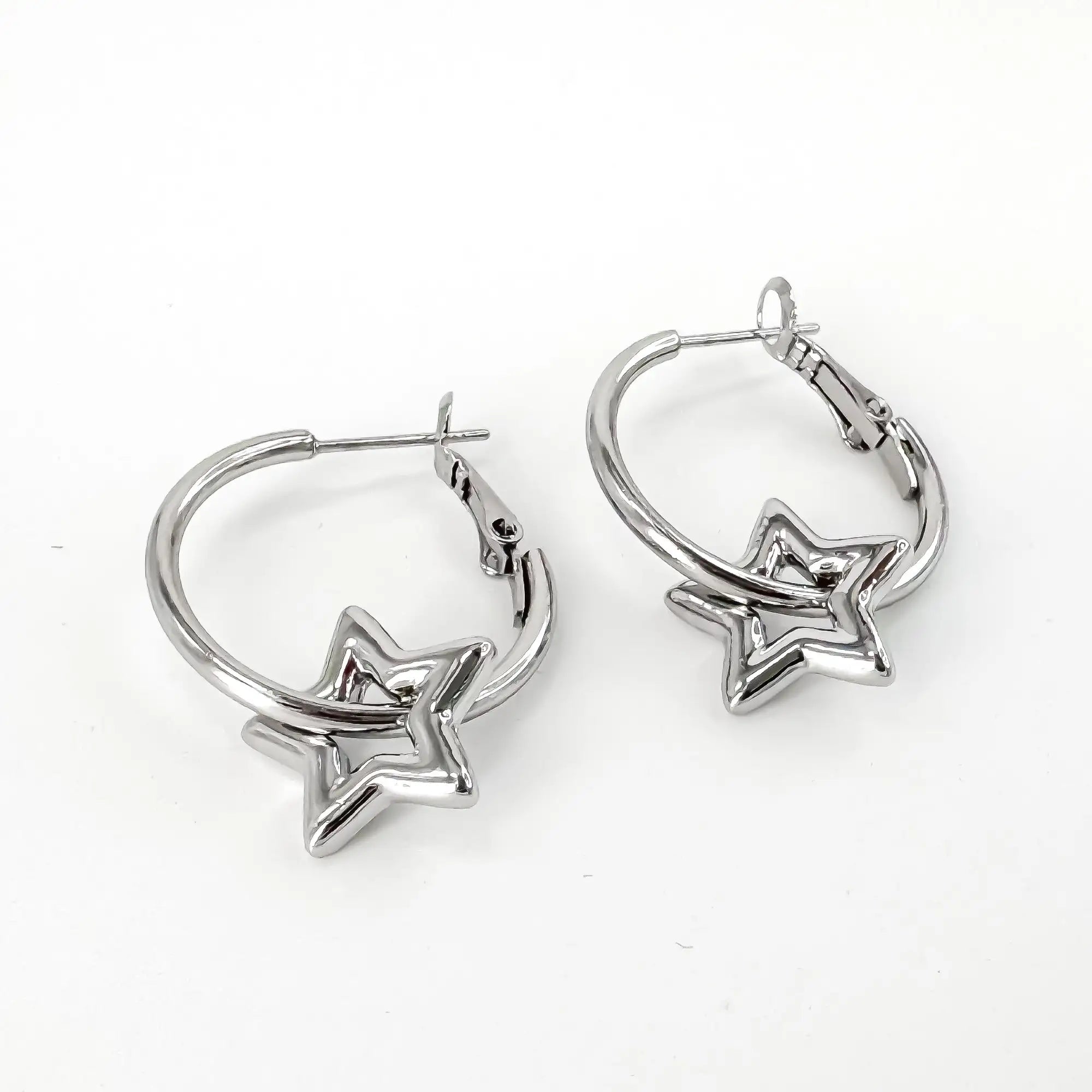 Estrellas brillantes - Pendientes - Acero inoxidable