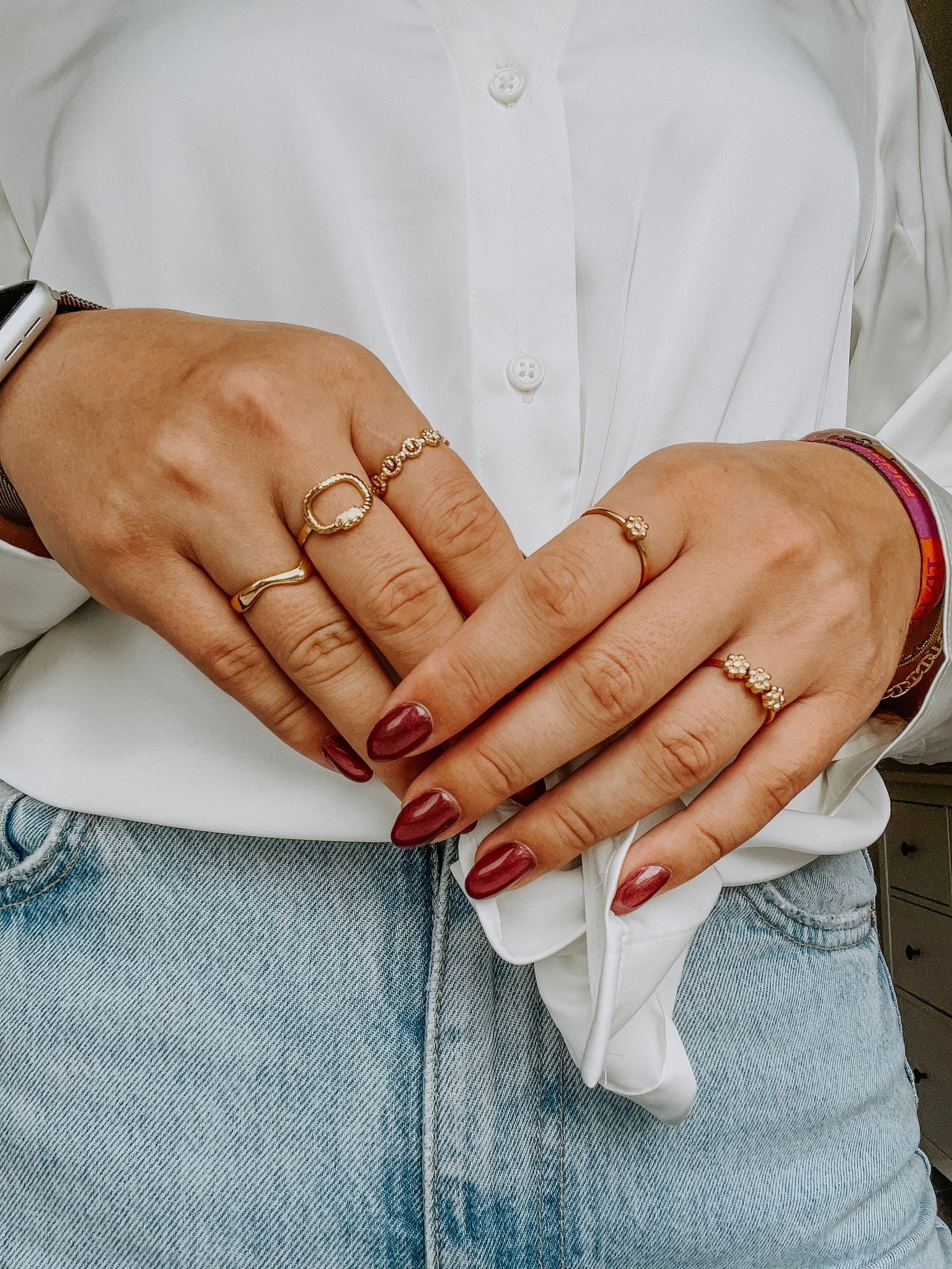 Une Petite Fleur - Anillo - Acero inoxidable - Ajustable