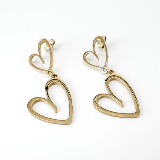 Double the love - Pendientes - Acero inoxidable