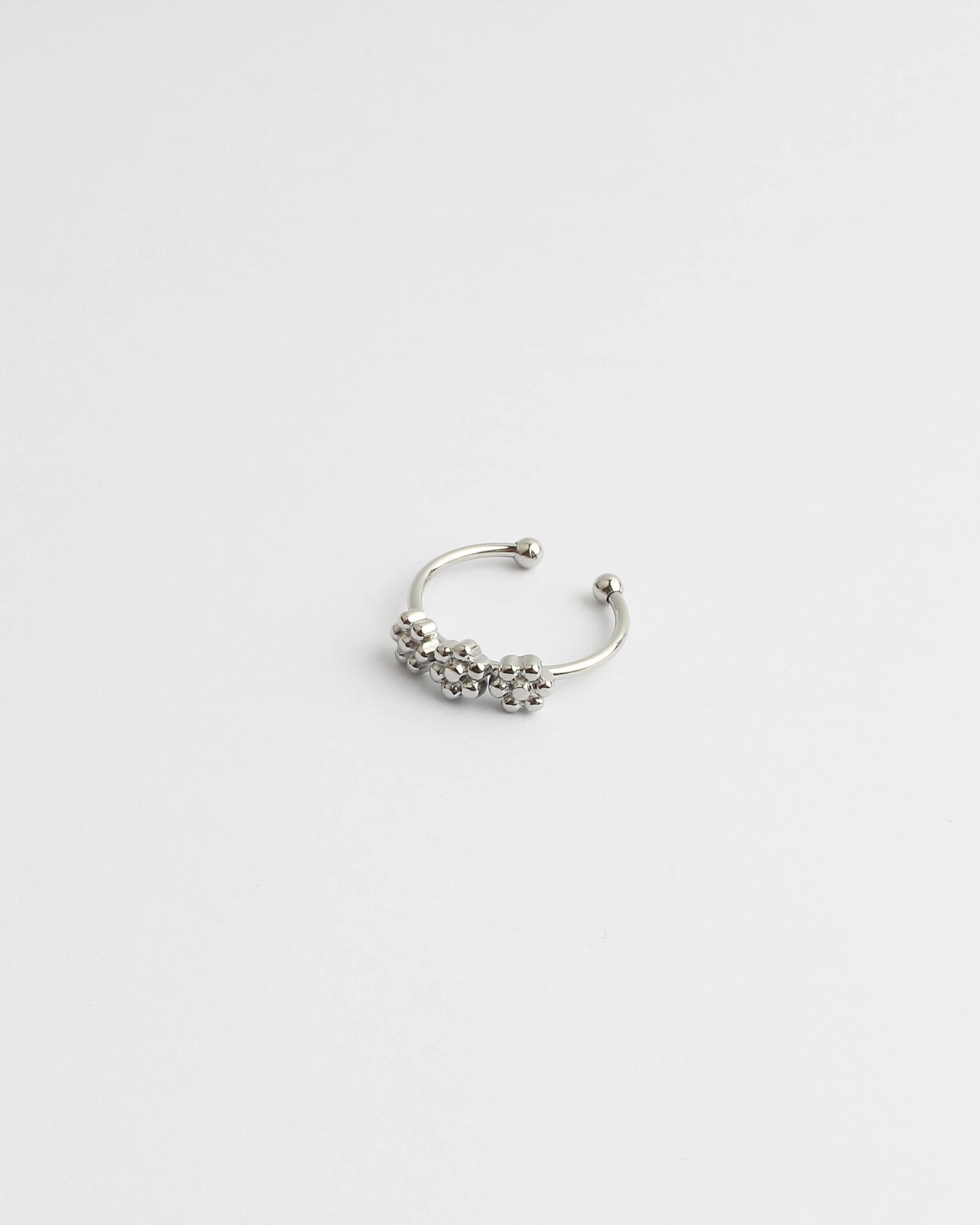 Trois Fleurs - Anillo - Acero inoxidable - Ajustable