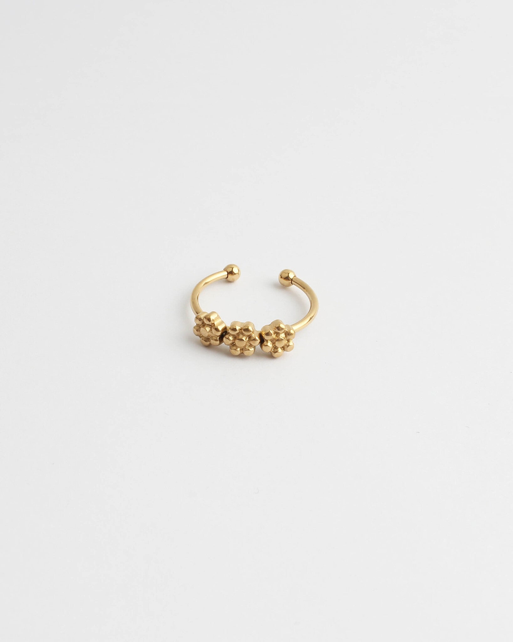 Trois Fleurs - Anillo - Acero inoxidable - Ajustable