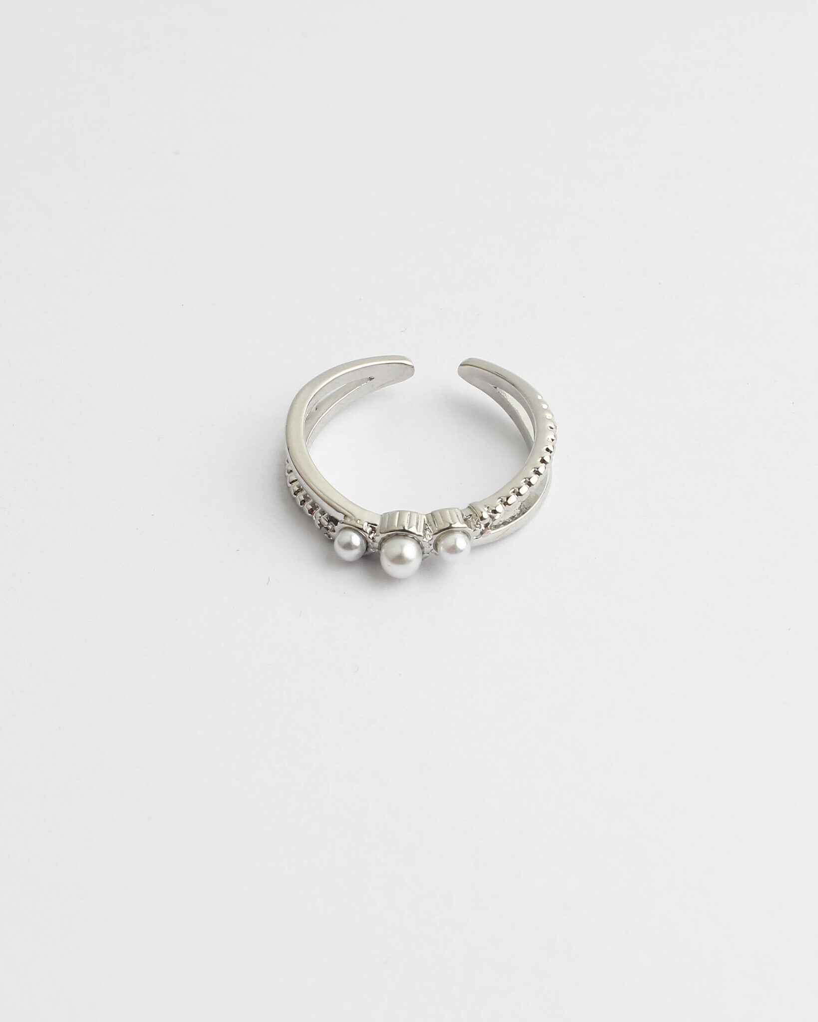 Trois Perles - Anillo - Acero inoxidable - Ajustable