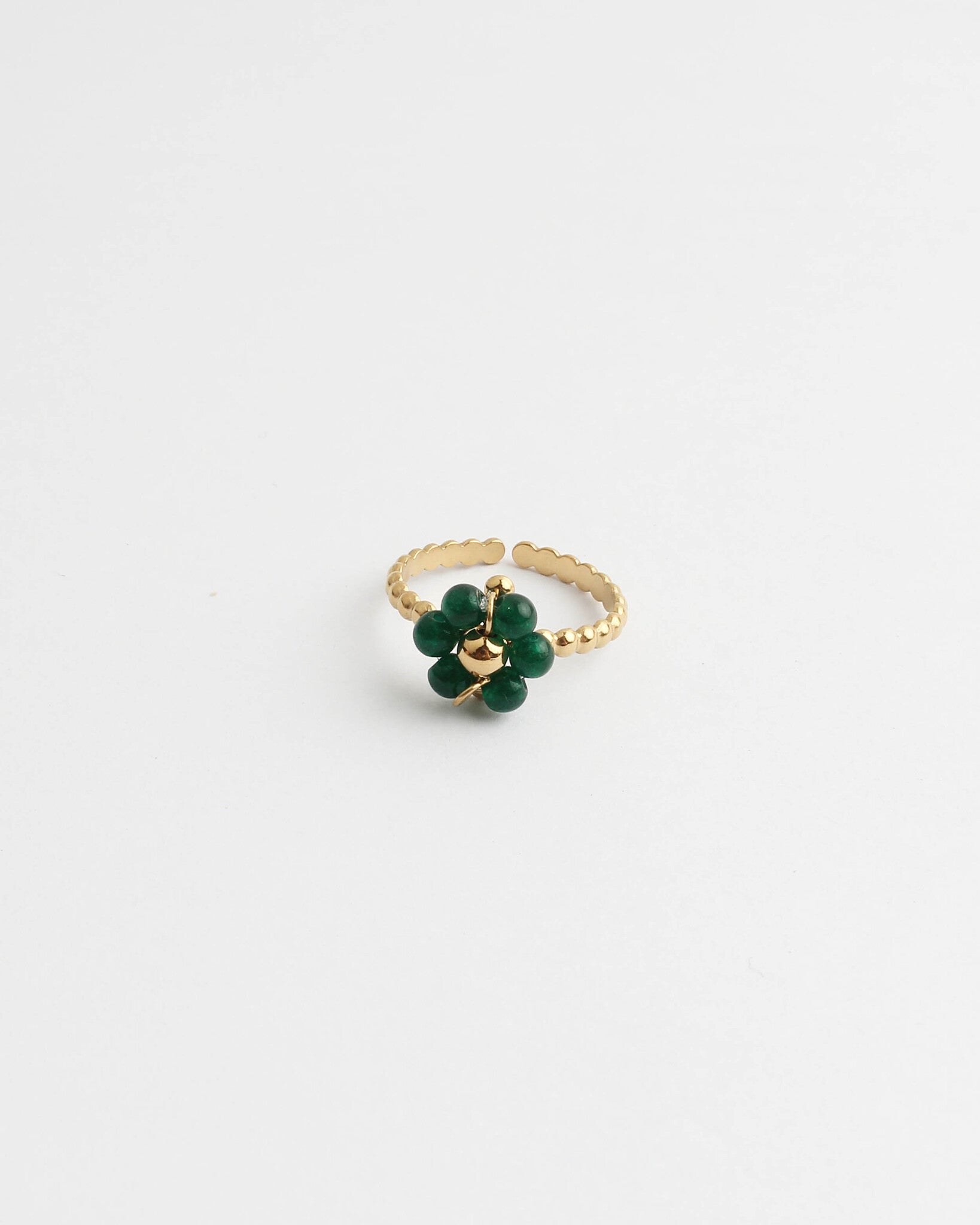 Fleur Vert - Anillo - Acero inoxidable - Ajustable