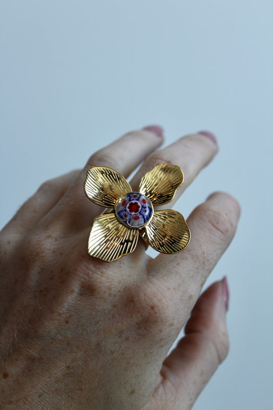 Mega Flower - Anillo - Acero inoxidable - Ajustable