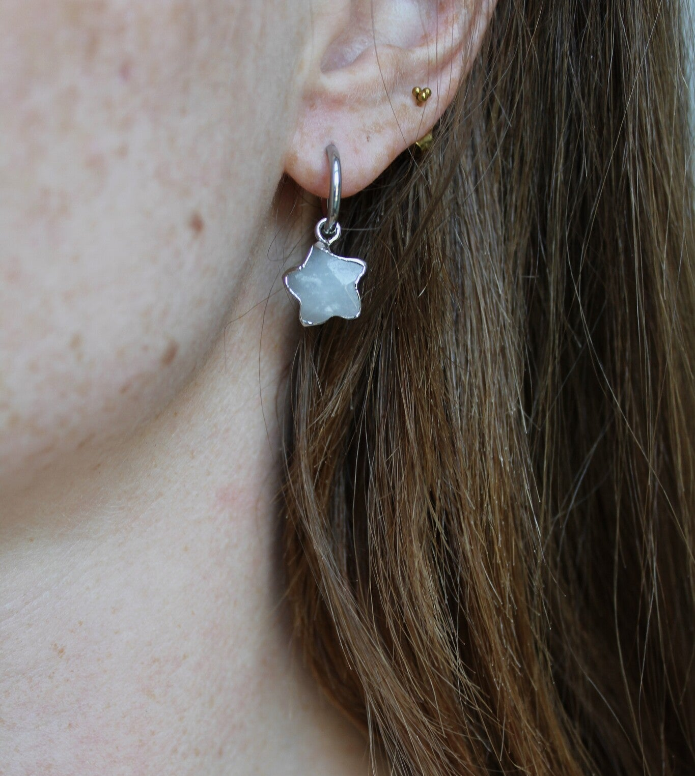 Starry - Pendientes - Piedra natural - Acero inoxidable