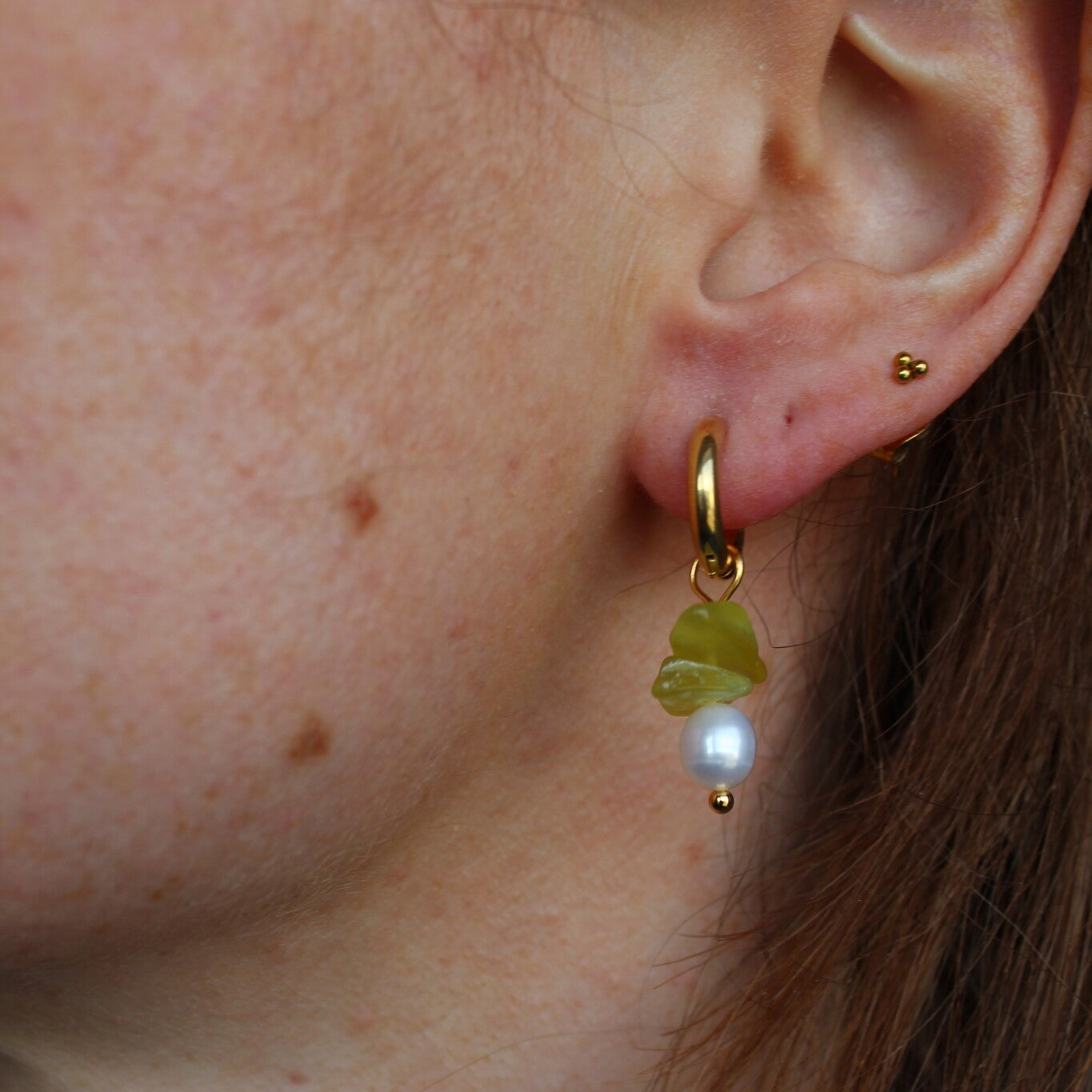 Lucie - Pendientes - Piedra natural - Acero inoxidable