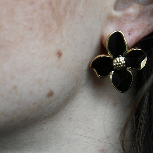 Flor - Pendientes - Acero inoxidable