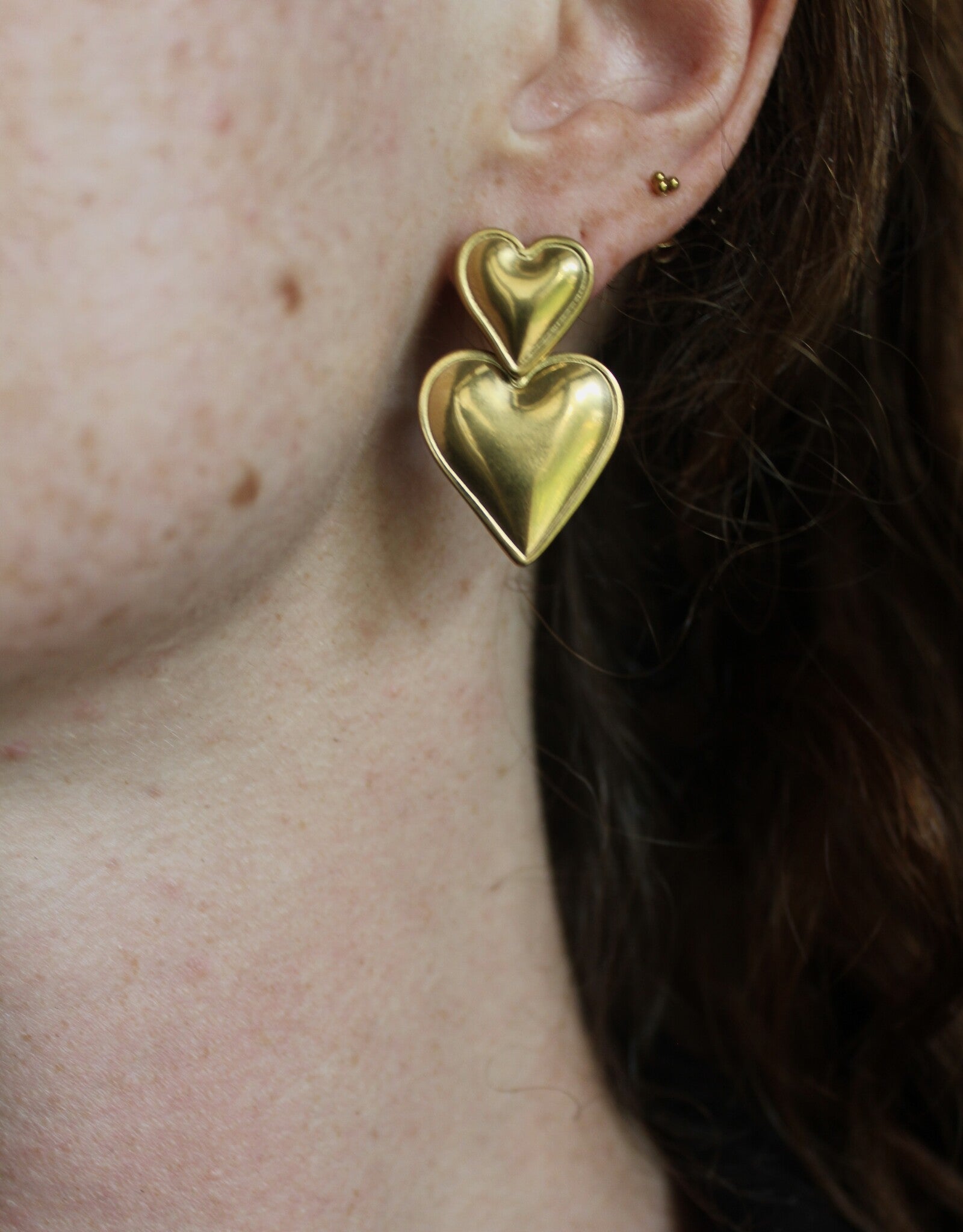 Two Hearts - Pendientes - Acero inoxidable