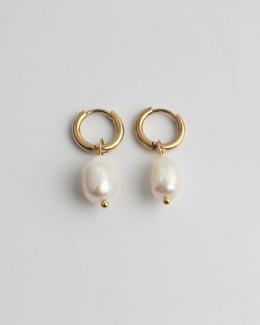 Classic Freshwater Pearl - Pendientes - Acero inoxidable