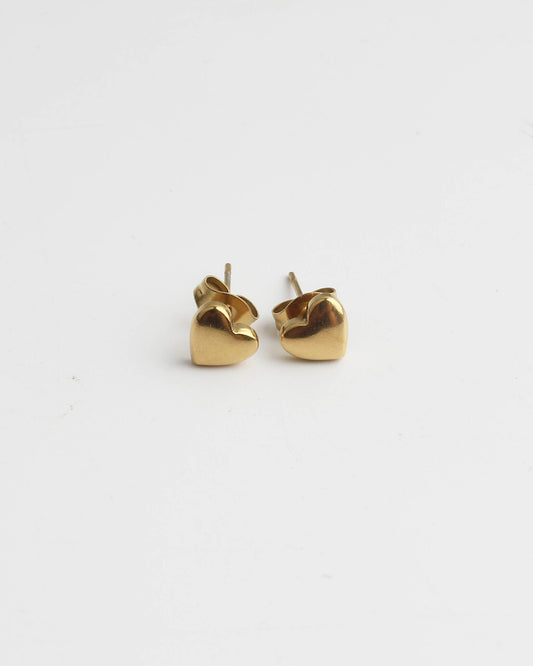 Solid Heart - Stud - Pendientes - Acero inoxidable