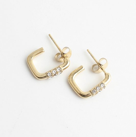 Square Glitter - Pendientes - Acero inoxidable